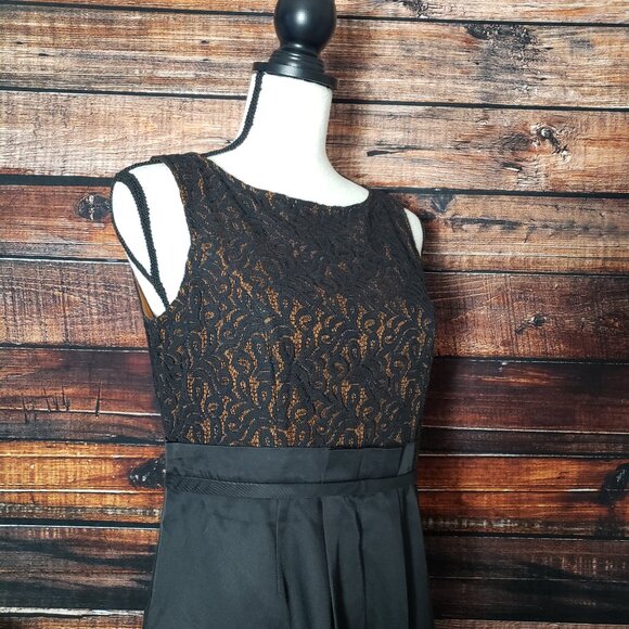 Merona Sheath Dress 6 Paper Bag Waist Lace Bodice Zip Back NWOT - Picture 2 of 11